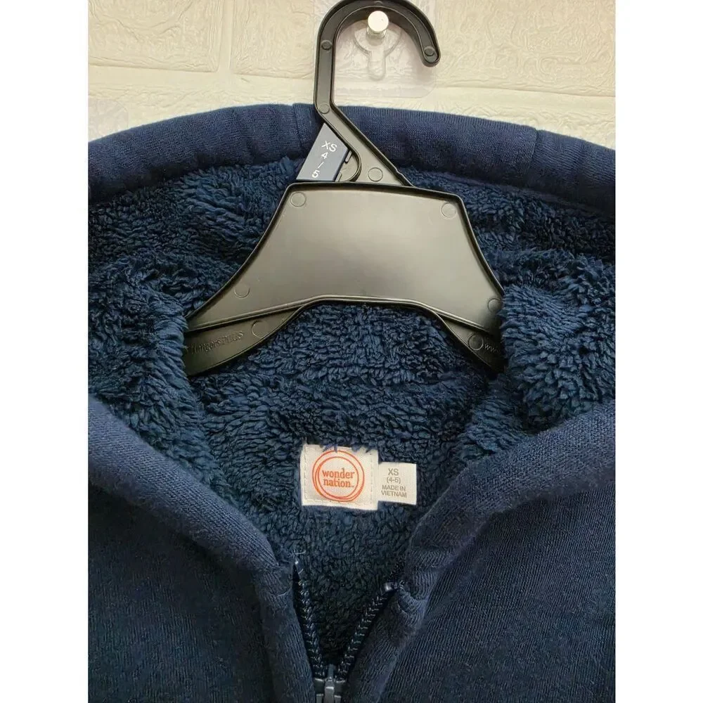 NWT Boys Wonder Nation XS 4/5 Sherpa-Lined Hoodie & Shacket Jacket Lot of 2 Warm